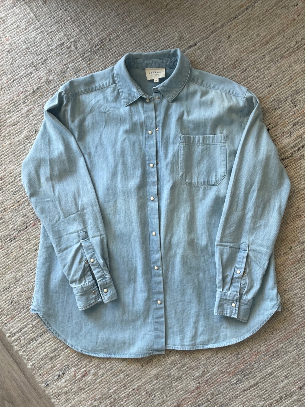Sezane Denim Max Shirt - Picture 2 of 4